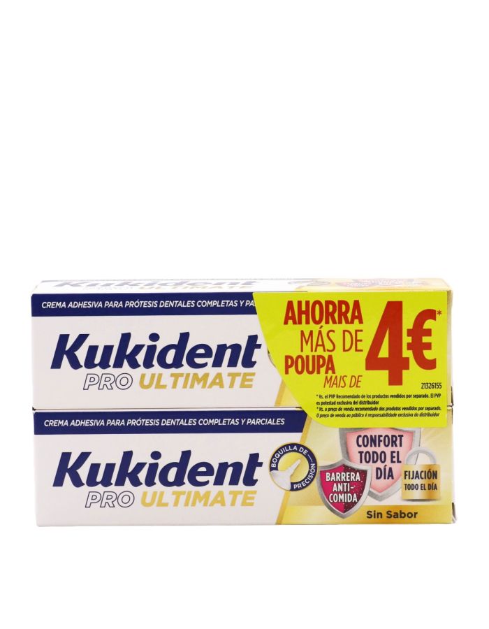 Kukident Pro Ultimate Confort tod el Día Sin Sabor 2x40g