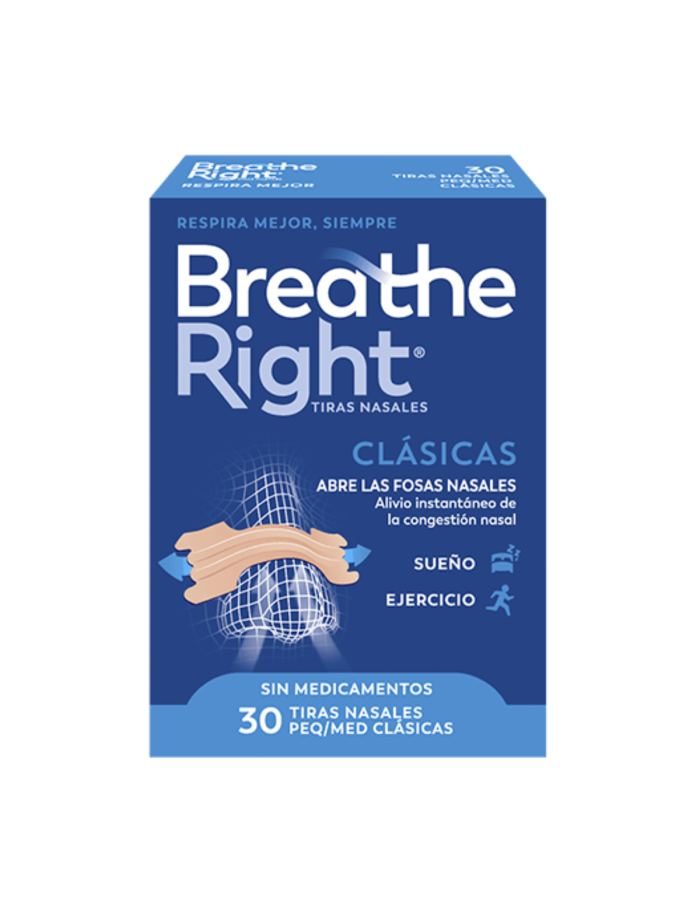 Breathe Right Tiras Nasales Clásicas Peq/Med 30 Tiras