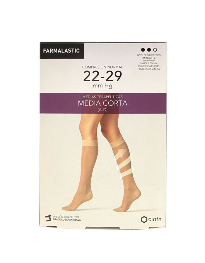 Farmalastic Media Corta G Compresión Normal Beige 1 Par