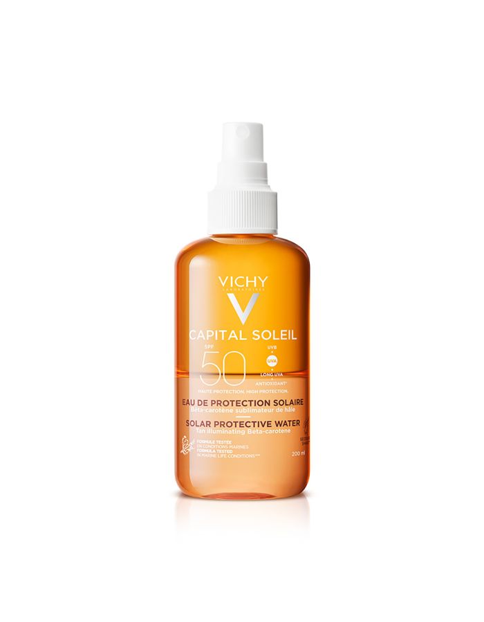 Vichy Capital Soleil Agua de Protección Solar Luminosidad SPF 50 200 ml
