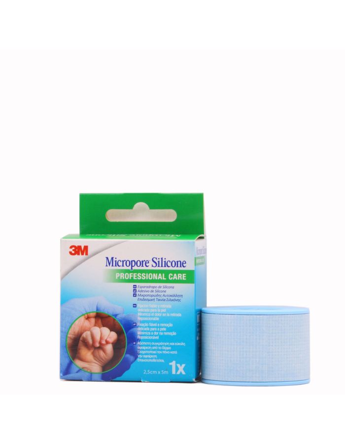 3M Micropore Silicone Esparadrapo de Silicona  2,5cm x 5m