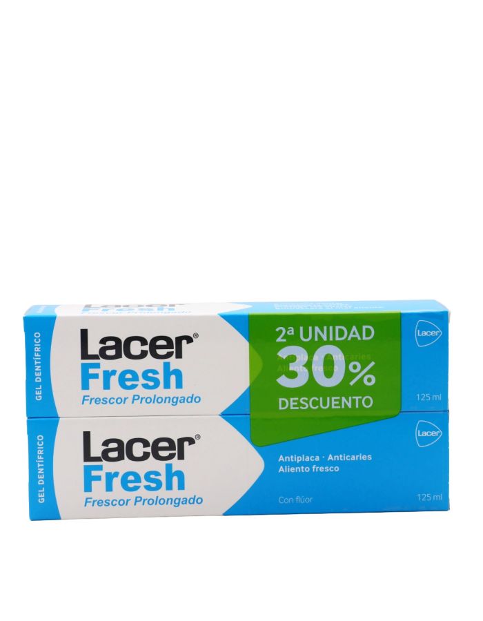 Lacer Fresh Gel Dentífrico Frescor Prolongado 125ml x 2 Duplo