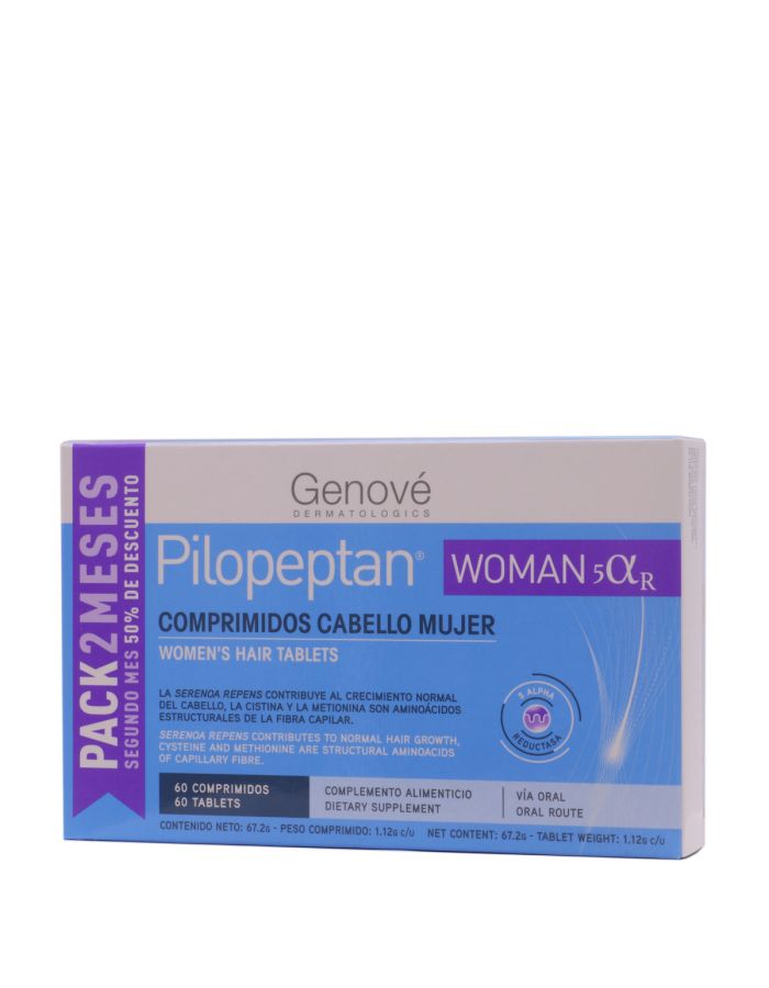 Pilopeptan Woman 5 Alfa R Comprimidos Cabello Mujer 60 Comprimidos Pack 2 Meses Genove
