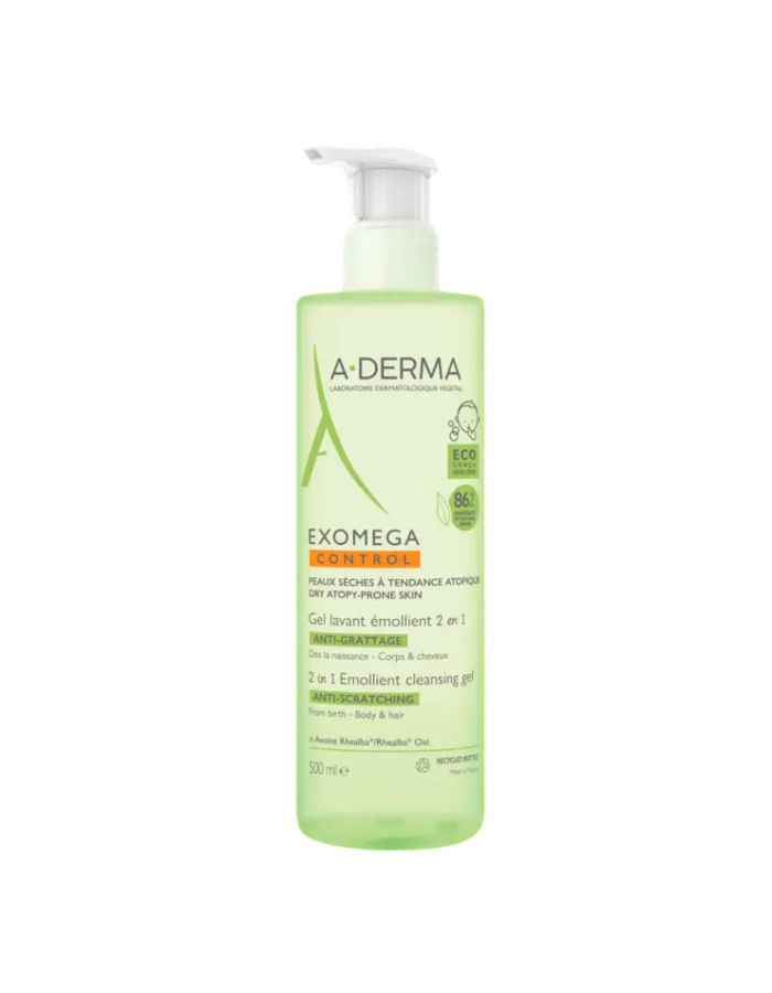 ADerma Exomega Control Gel Limpiador Emoliente 2 en 1 Antiirritación 500ml