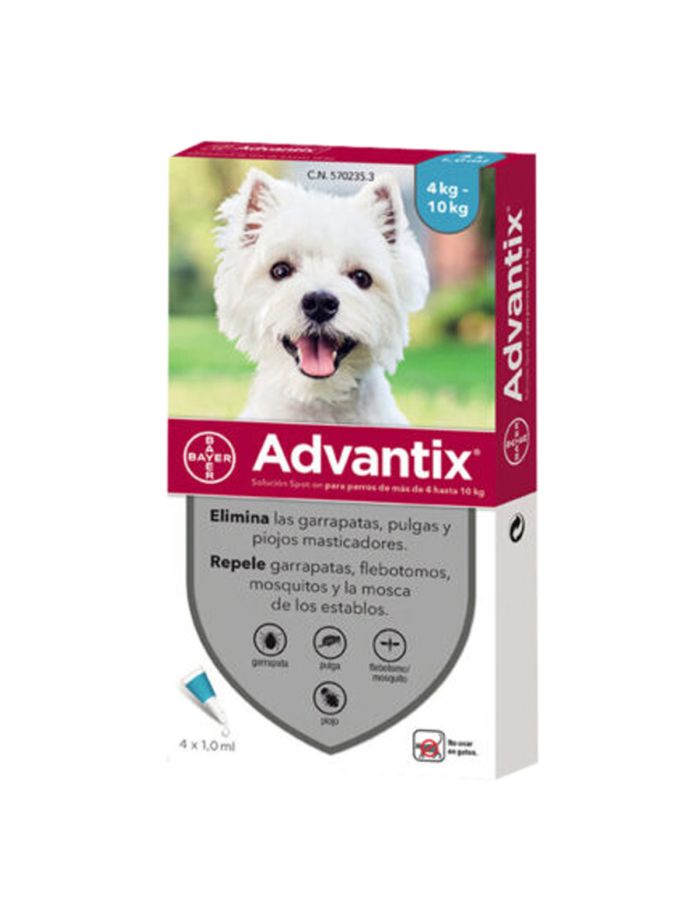 Advantix Perros 4Kg-10kg 4 Pipetas x 1ml 