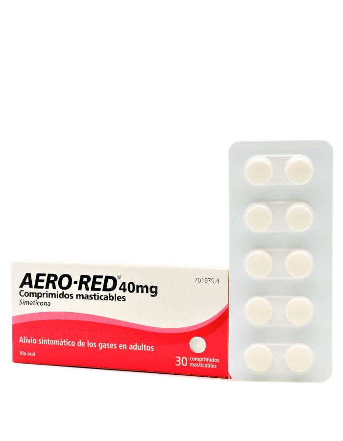 AeroRed 40 mg 30 Comprimidos Masticables Simeticona 