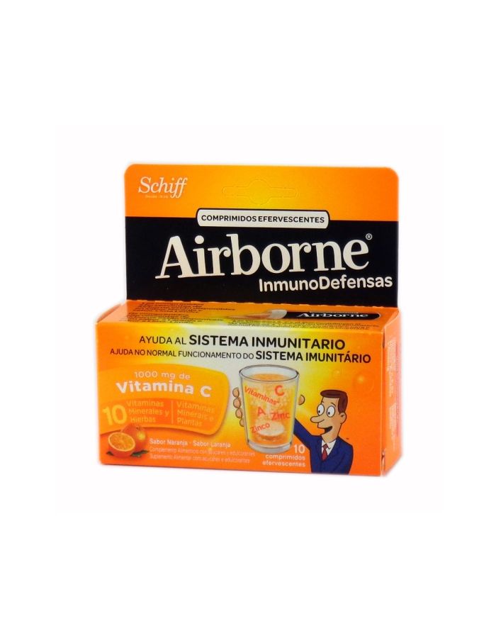 Airborne Inmunodefensas Sabor Naranja Schiff 10 comprimidos efervescentes