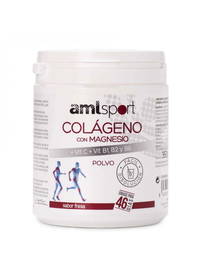 AmlSport Colágeno con Magnesio Sabor Fresa Polvo 350g Ana María Lajusticia Envase para 46 Días