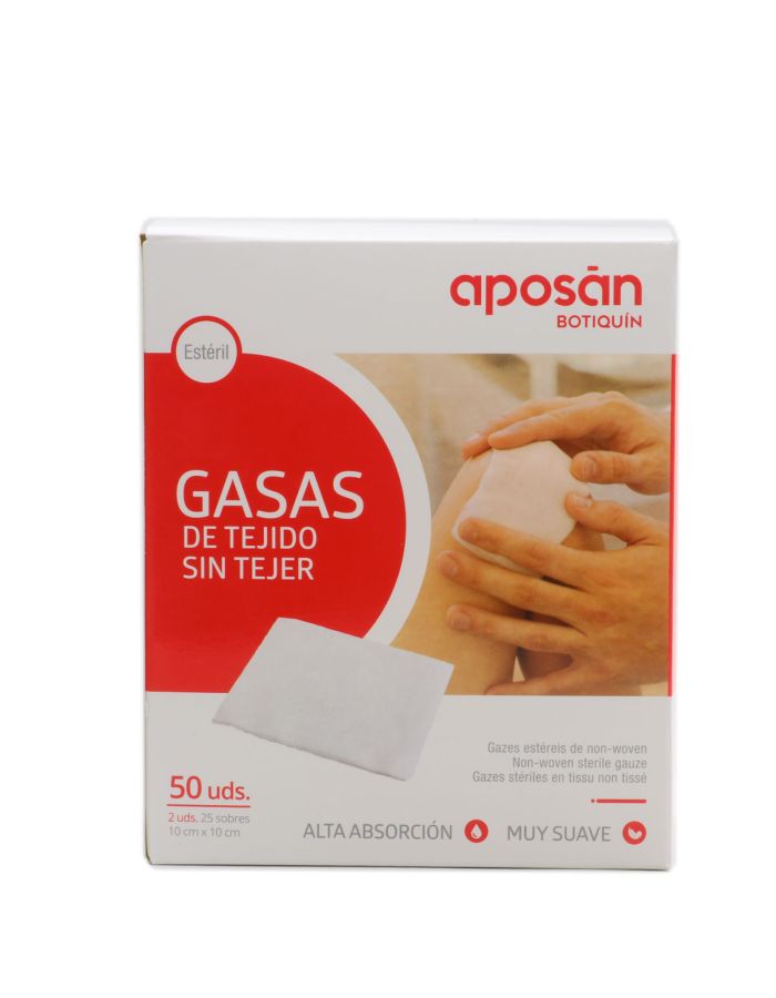 Aposan Gasas de Tejido Sin Tejer 50 Gasas Estériles