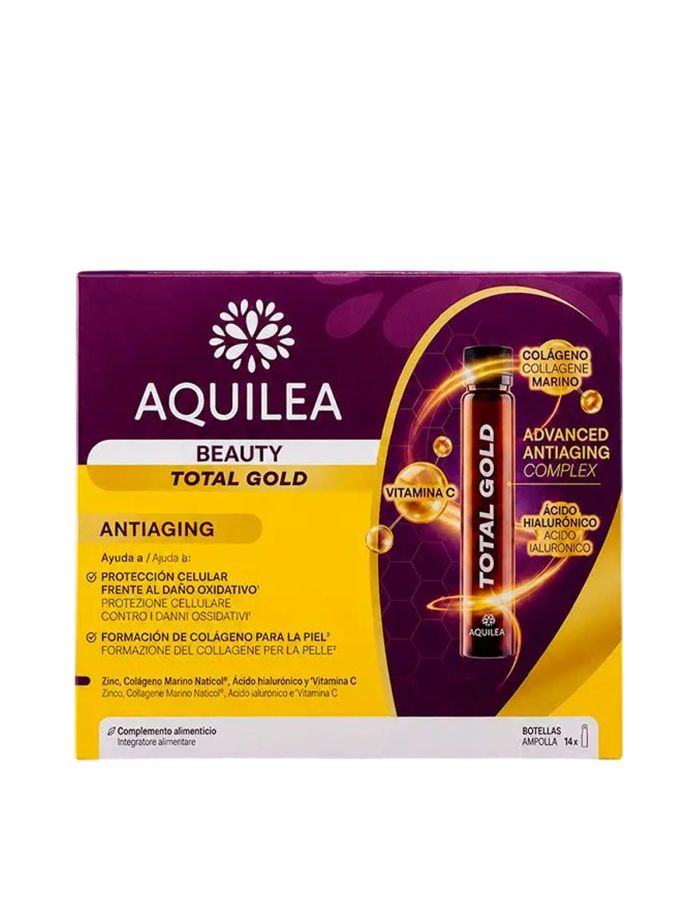 Aquilea Beauty Total Gold 14 Ampollas Bebibles 