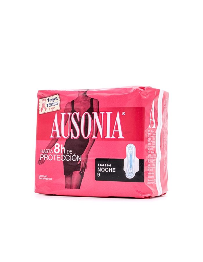 Ausonia Noche con Alas 9 Compresas Higiénicas