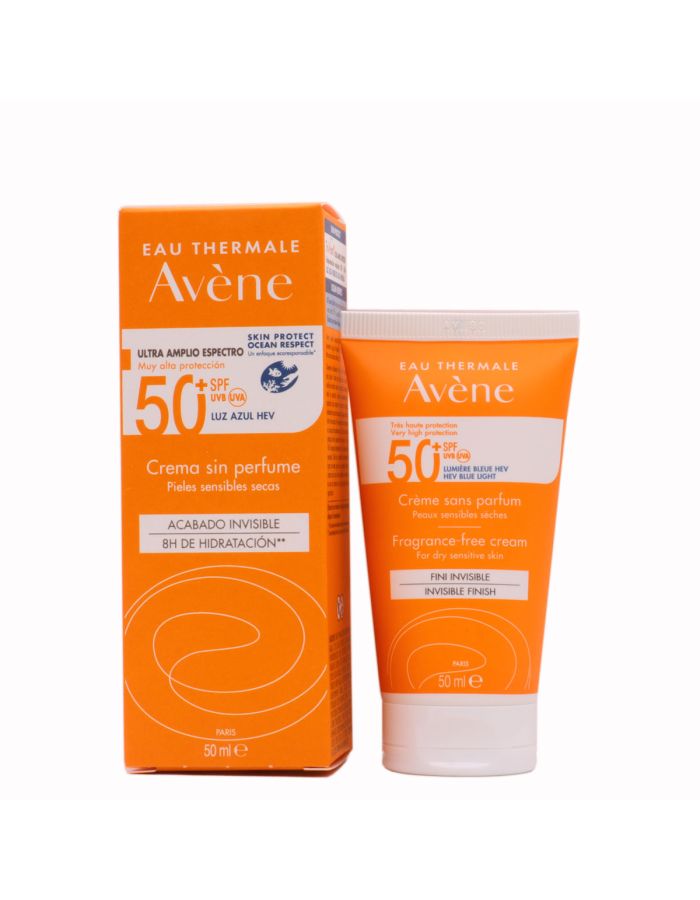Avene Solar Crema SPF50+ Cara Pieles Secas Sin Perfume 50ml