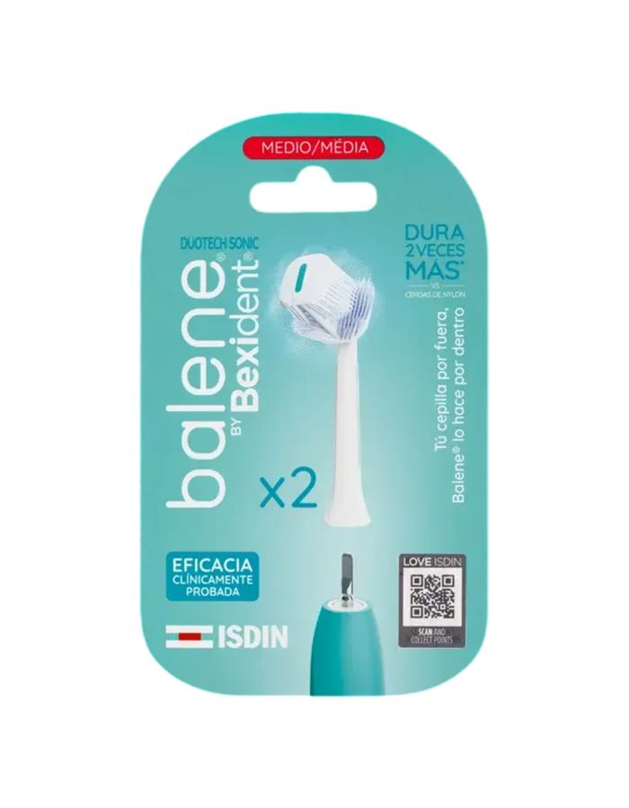 Balene by Bexident Cepillo Eléctrico Cabezales Recambio Medio x 2 Duplo