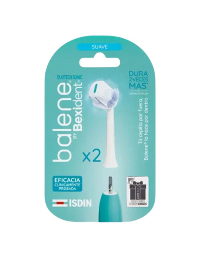 Balene by Bexident Cepillo Eléctrico Cabezales Recambio Suave x 2 Duplo Pack