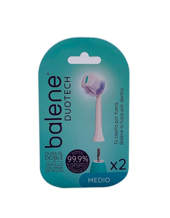 Balene DuoTech Recambio Cepillo Electrico 2 Cabezales Medio