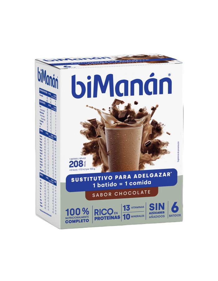 BiManán Batido Sustitutivo Chocolate 6 Batidos
