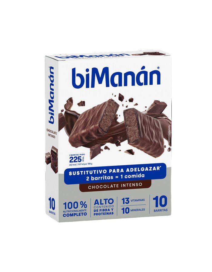 BiManán Barrita Sustitutiva Chocolate Intenso 10 Barritas