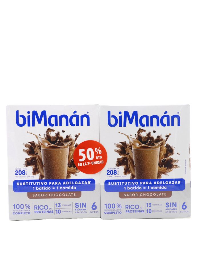 BiManan beSlim Batido Sabor Chocolate 6 Batidos 2ªUd 50%