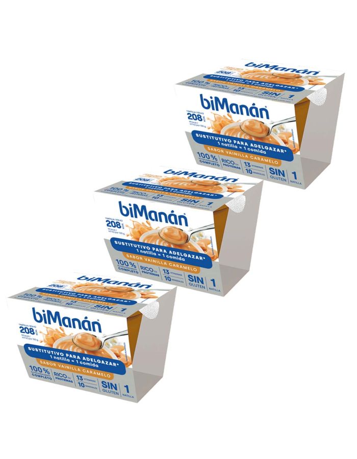 BiManán Natilla Sustitutiva Vainilla Caramelo Copa 2 + 1 Gratis