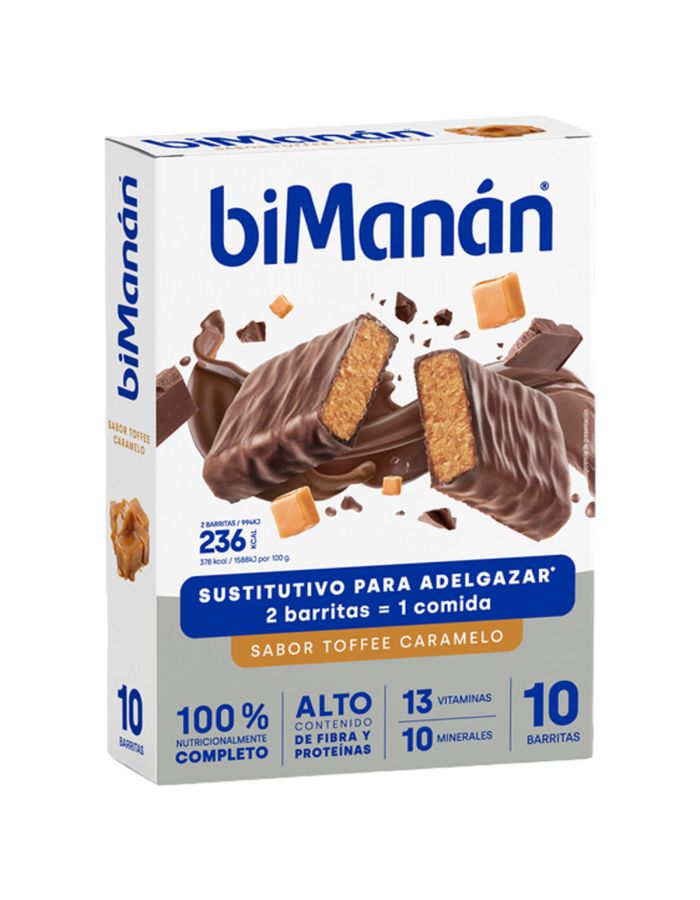 Bimanan beSlim 10 barritas 31g Sabor Tofee Caramelo