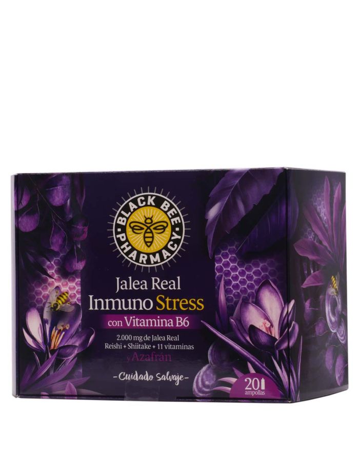 Black Bee Jalea Real Inmuno Stress con Vitamina B6 20 Ampollas Pharmacy 