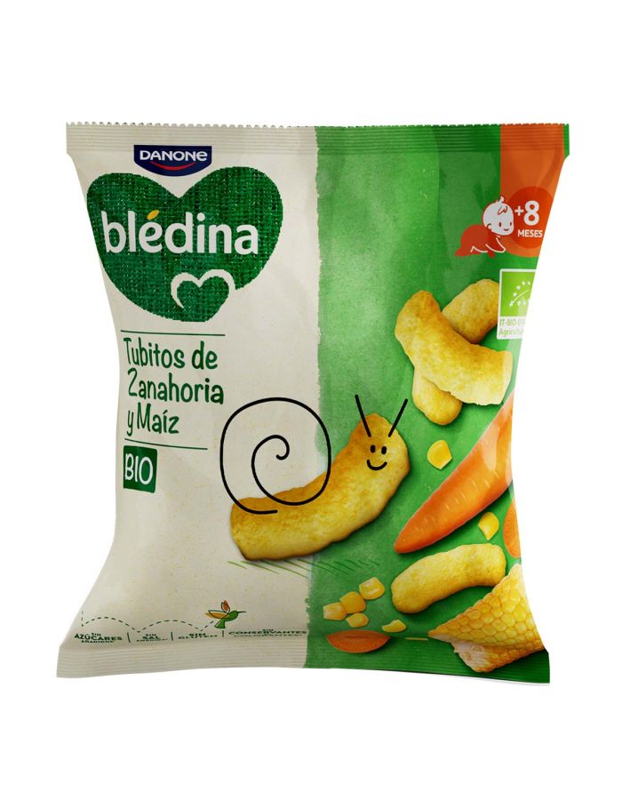Blédina Snack Bio Tubitos de Zanahoria y Maíz 20g