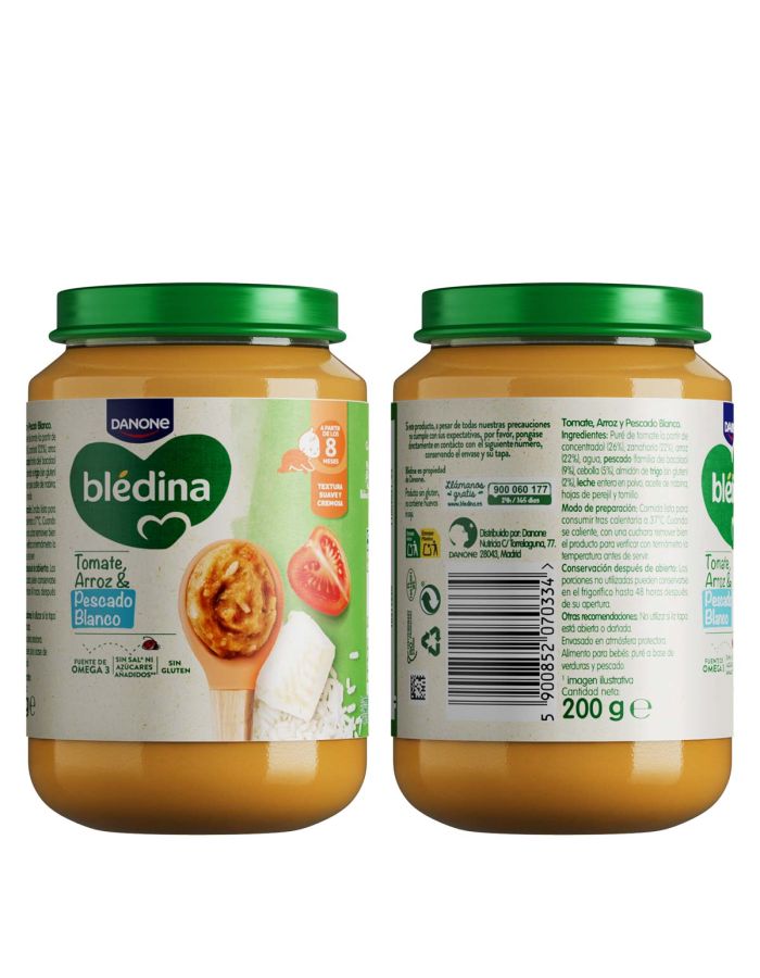 Blédina Tarrito Tomate Arroz y Pescado Blanco 200g