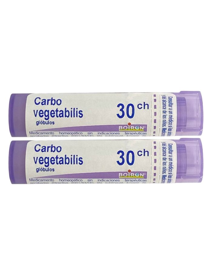 Carbo Vegetabilis 30 CH Glóbulos DT 4g x 2 Boiron Doble Tubo