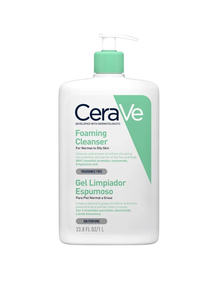 CeraVe Gel Limpiador Espumoso 1 Litro Piel Normal a Grasa