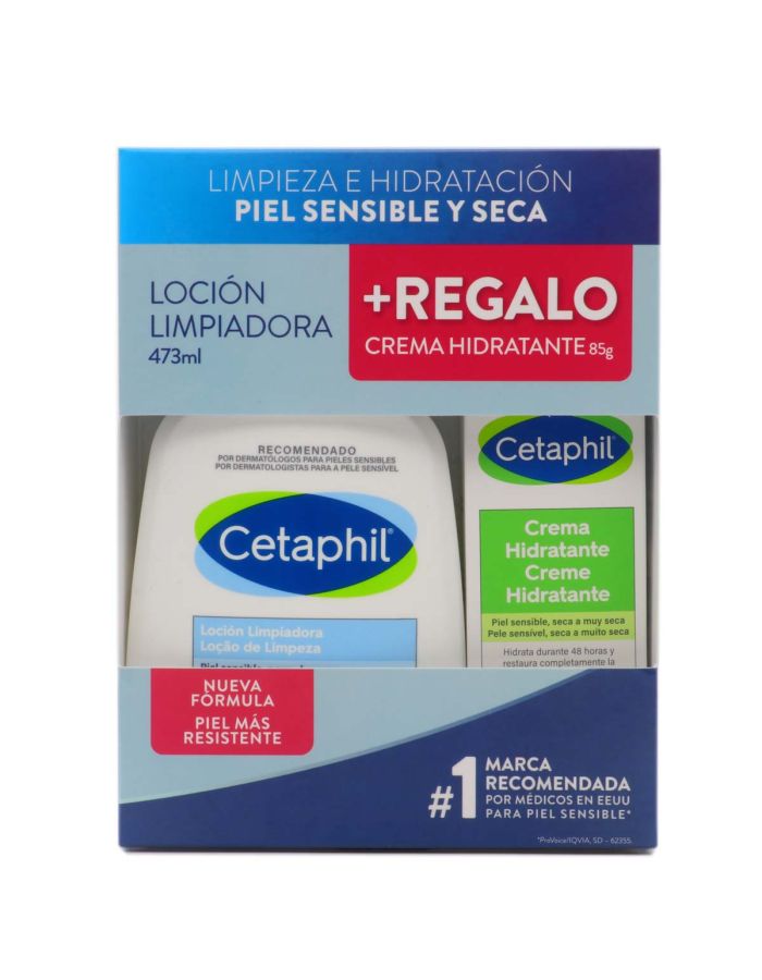 Cetaphil Loción Limpiadora + Cetaphil Crema Hidratante de Regalo Pack
