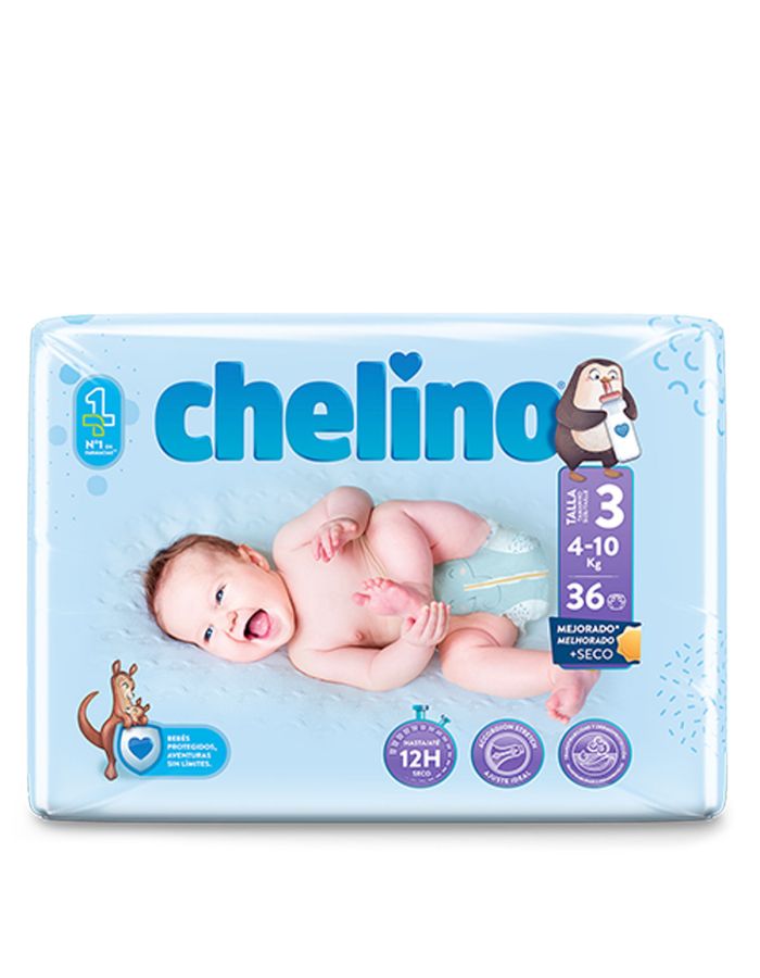Chelino Pañales Talla 3 de 4-10kg 36 Pañales