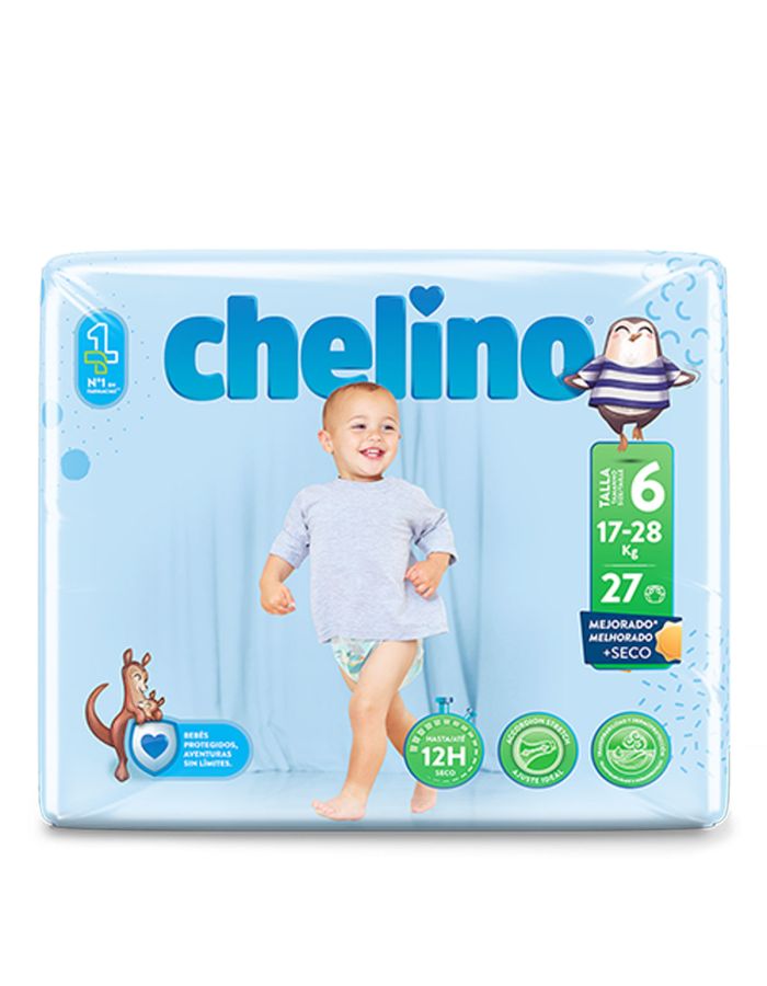 Chelino Pañales Talla 6 de 17-28Kg 27 Pañales 