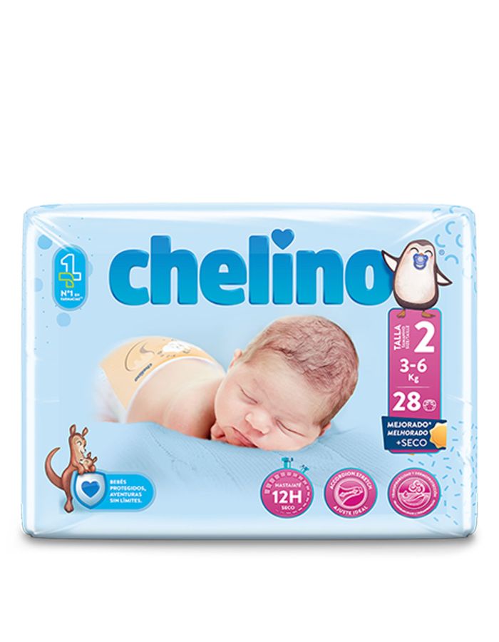 Chelino Pañales Talla 2 de 3-6Kg 28 Pañales