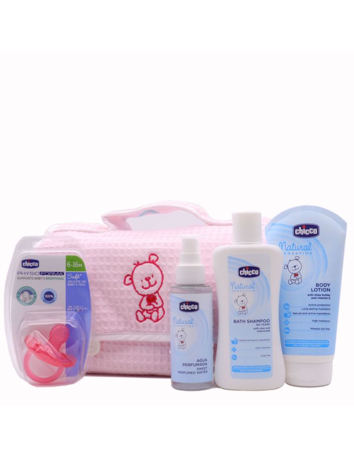 Chicco Bolsa Neceser Piqué Rosa Natural Sensation 0+Años-1