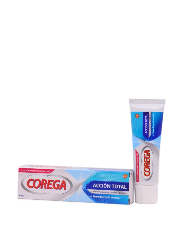 Corega Acción Total Crema Fijadora Para Prótesis Dentales Fijación 3D 40g