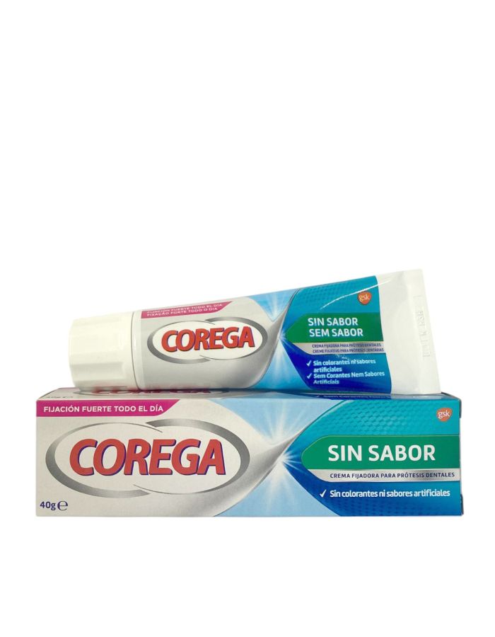 Corega Sin Sabor Crema Fijadora Para Prótesis Dentales 40g