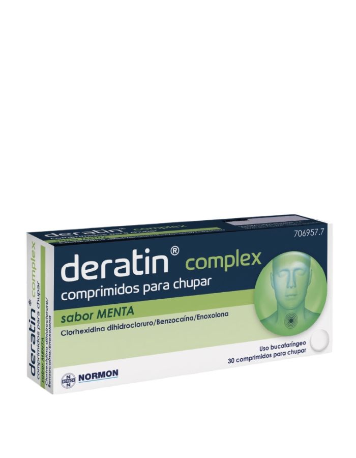 Deratin Complex 30 Comprimidos Para Chupar Sabor Menta 