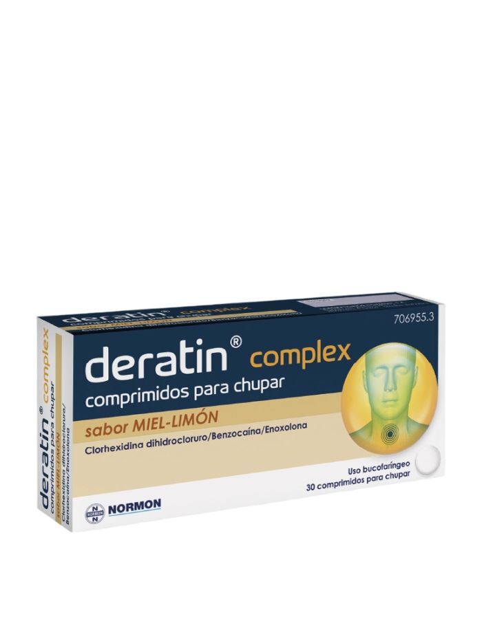 Deratin Complex 30 Comprimidos Para Chupar Sabor Miel Limón