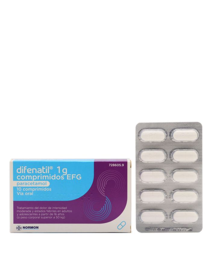 Difenatil 1g Paracetamol 10 Comprimidos 