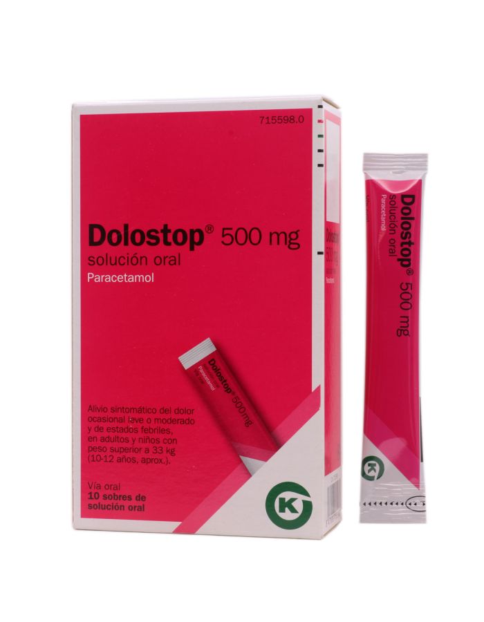 Dolostop 500mg Paracetamol 10 Sobres de Solución Oral