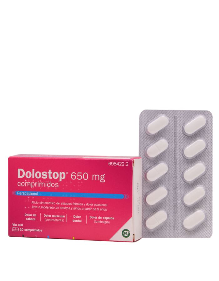 Dolostop 650 mg Paracetamol 20 Comprimidos