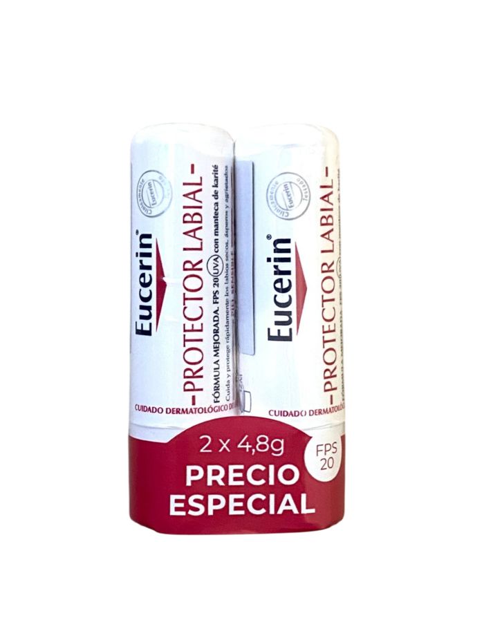 Eucerin Protector Labial SPF20 4,8g x 2 Duplo