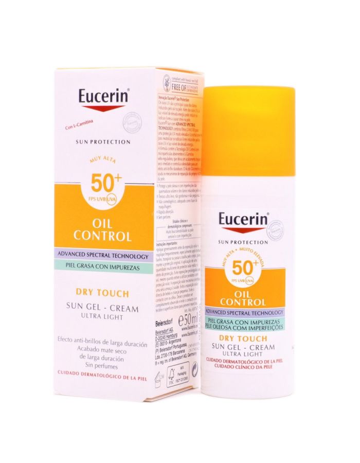 Eucerin Sun Gel Cream Oil Control Toque Seco Rostro FPS50+ 50ml-1
