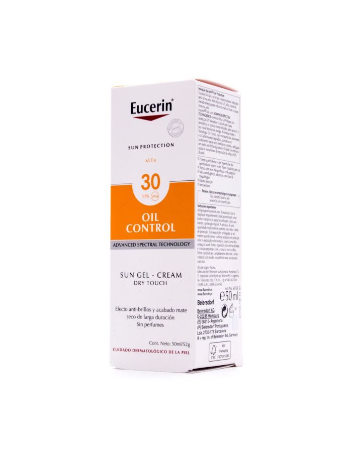 Eucerin Sun Gel Creme Oil Control Toque Seco FPS30 50ml