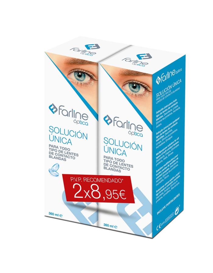 Farline Óptica Solución Única Lentes de Contacto 360ml x 2 Duplo               