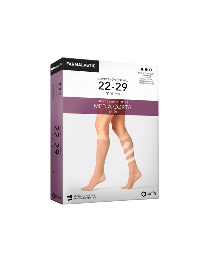 Farmalastic Media Corta E Compresión Normal Negro 1 Par