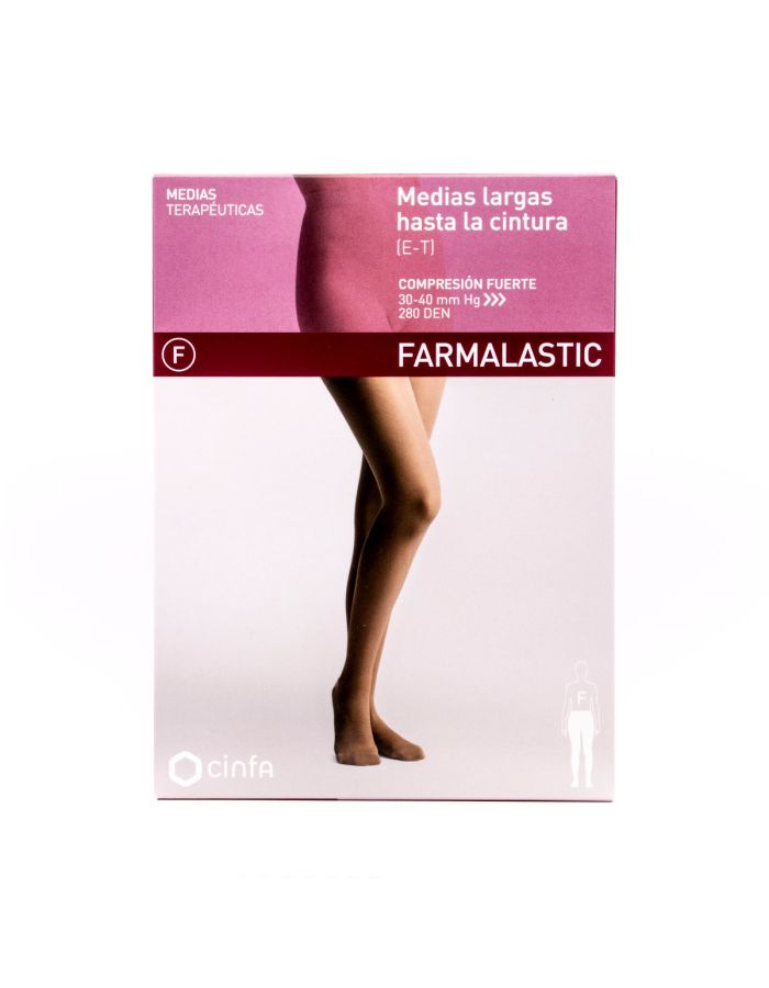 Farmalastic Medias Largas G Hasta la Cintura Compresión Fuerte Beige