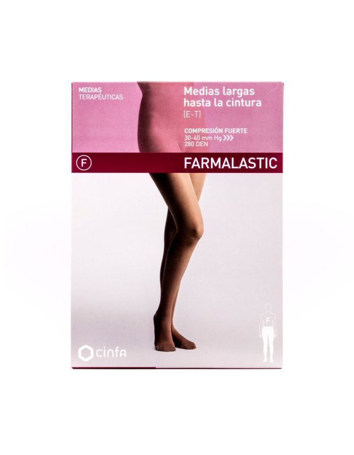 Farmalastic Medias Largas RP Hasta la Cintura Compresión Fuerte Beige