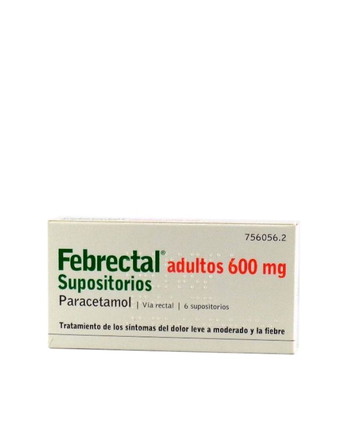 Febrectal Adultos 600mg 6 Supositorios    