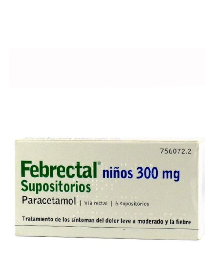 Febrectal Infantil 300mg 6 Supositorios